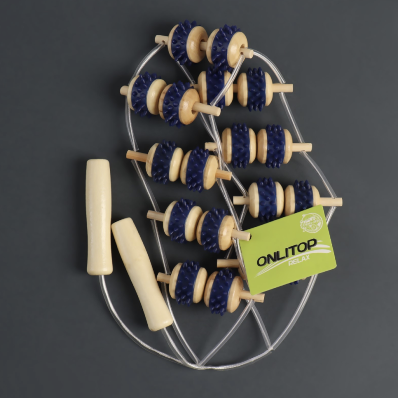 Массажёр-лента для спины, 9 звеньев, деревянный, с шипами, 84 x 7,5 x 3 см