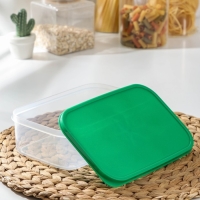 Набор контейнеров пищевых прямоугольных Доляна, 3 шт: 150 мл, 500 мл, 1,2 л, цвет зелёный