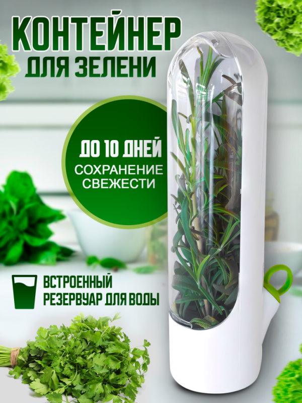 Контейнер для свежей зелени в холодильник с водой