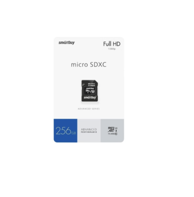 Micro SD 256GB Smart Buy class 10 Full HD с адаптером