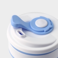 Стакан складной с крышкой Доляна &laquo;С собой&raquo;, 350 мл, 8,5x14 см, цвет голубой