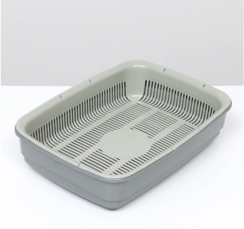 Лоток большой с сеткой Atlantis "Стандарт", 42 х 31 х 10 см, серый