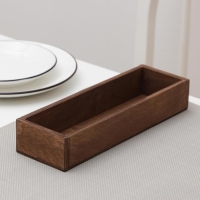 Лоток для подачи столовых приборов Доляна, 25x8x4 см, цвет коричневый
