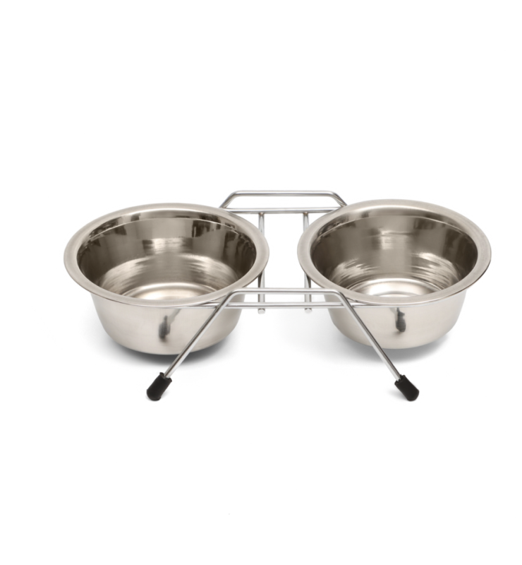 Набор из 2 мисок на подставке, 2 х 225 мл