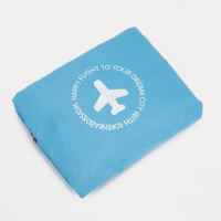 Сумка дорожная на молнии, складная в косметичку, наружный карман, цвет серый/голубой