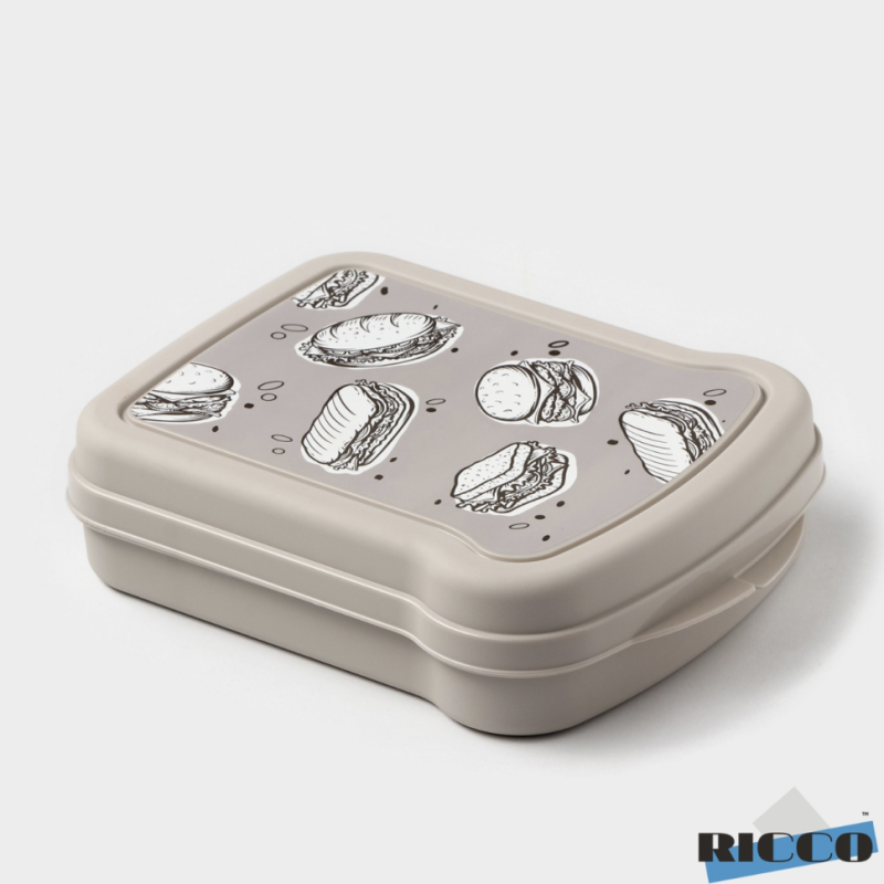 Бутербродница RICCO, 17x13x4.2 см, с декором Панини Бутербродница RICCO, 17x13x4.2 см, с декором Панини