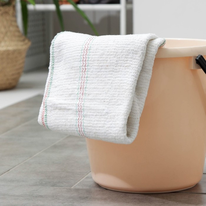 Тряпка для мытья пола Доляна, вискоза-ХПП, с оверлоком, 50x80 см, плотность 220 г/м, цвет белый