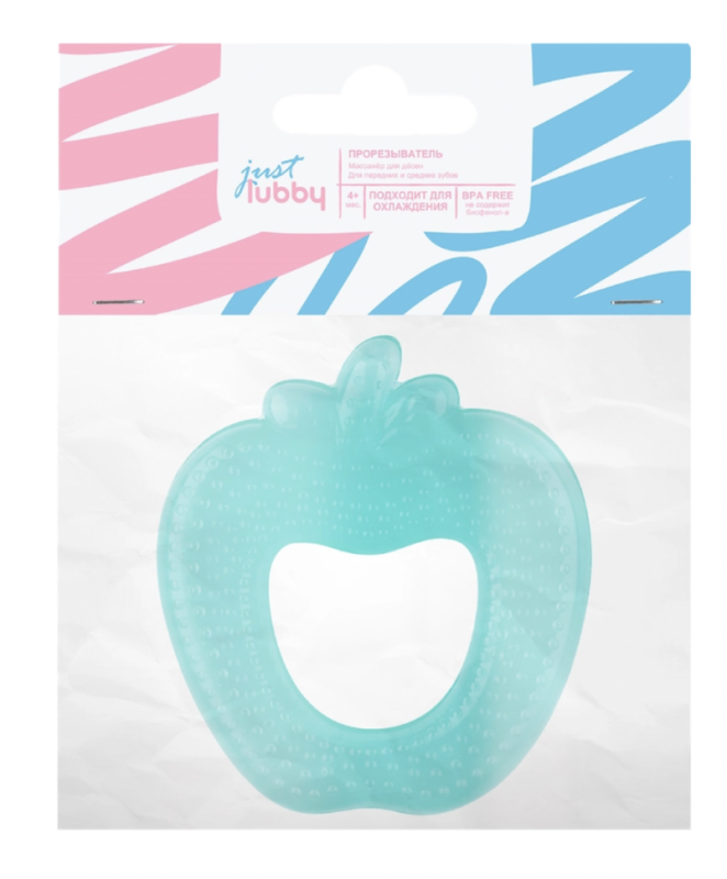 Игрушка-прорезыватель LUBBY Мишка/Зайчик/Яблочко/Цветочек, силикон+вода, с 4 месяцев