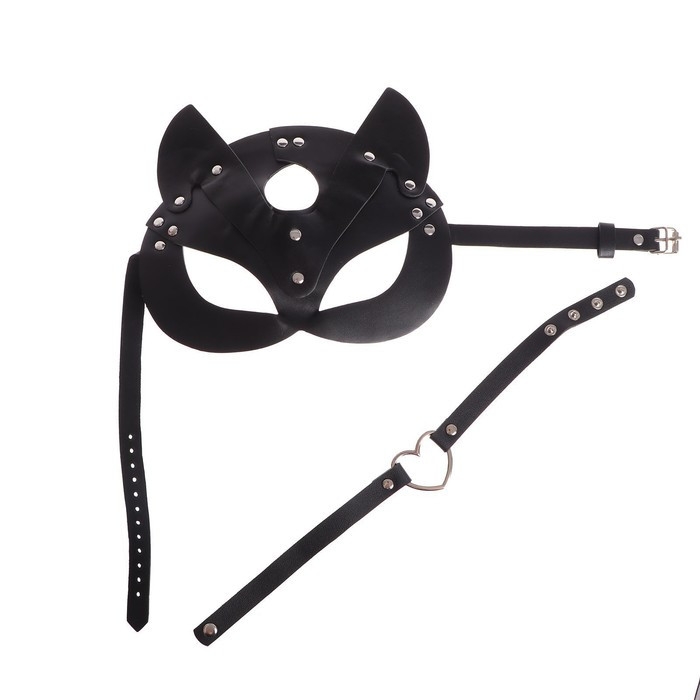 Карнавальный набор &laquo;Строгая киска&raquo;, (маска+чокер)