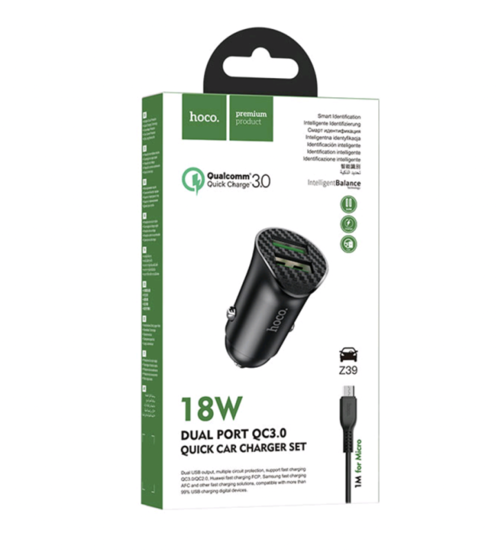 АЗУ Z39 Micro USB на 2 USB QC3