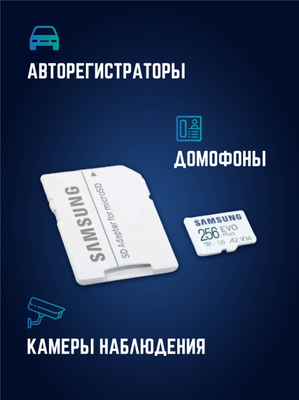 Карта памяти Microsd Class 10 Evo Plus 256 gb