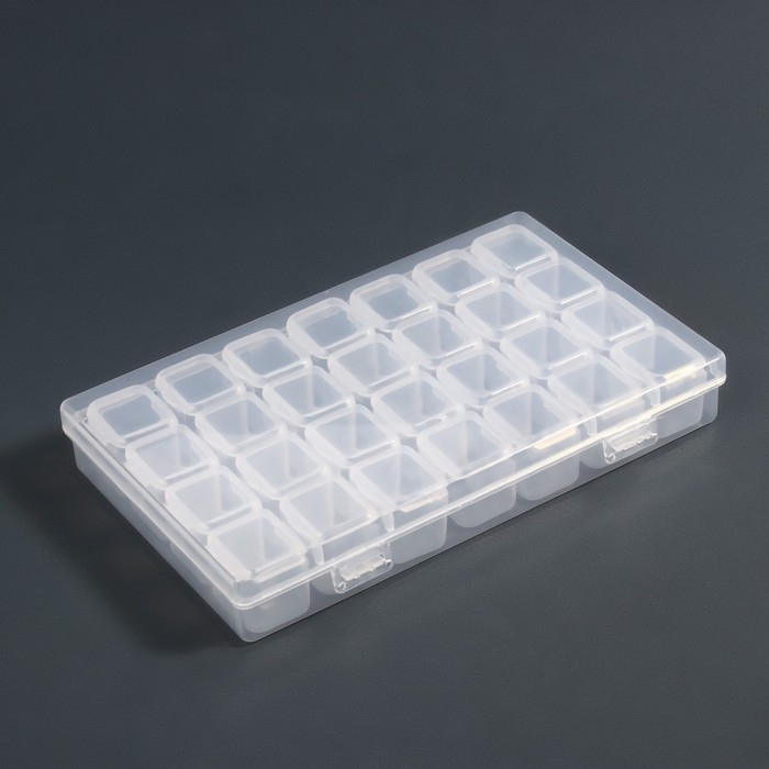 Органайзер для декора, 7 блоков, 4 ячейки, 17,5 x 10,5 x 2,7 см, цвет прозрачный