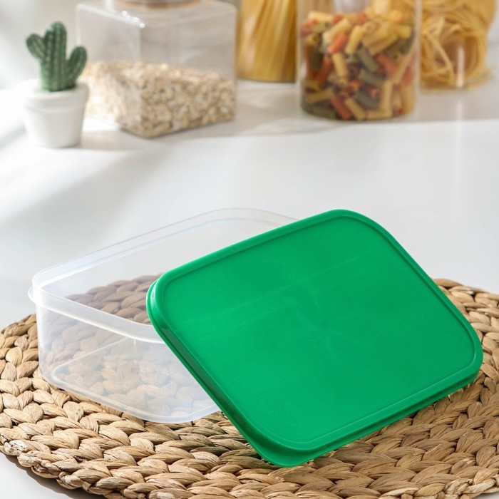 Набор контейнеров пищевых прямоугольных Доляна, 3 шт: 150 мл, 500 мл, 1,2 л, цвет зелёный