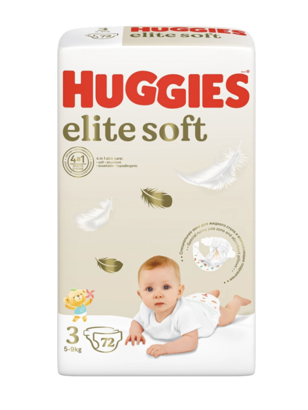 Подгузники детские HUGGIES Elite Soft 3 5&ndash;9кг, 72шт