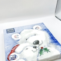 Салфетки бумажные Art Bouquet "Белые Медведи" 20л