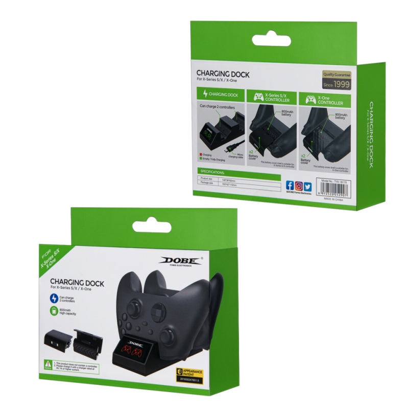 Зарядная станция для двух беспроводных геймпадов Xbox Series/One