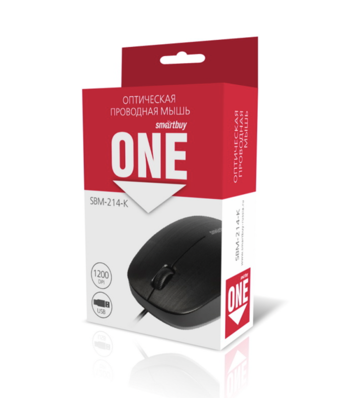 Мышь проводная Smartbuy ONE 214-K черная