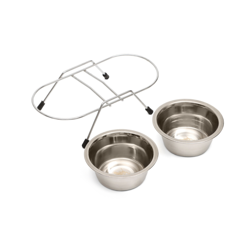 Набор из 2 мисок на подставке, 2 х 225 мл