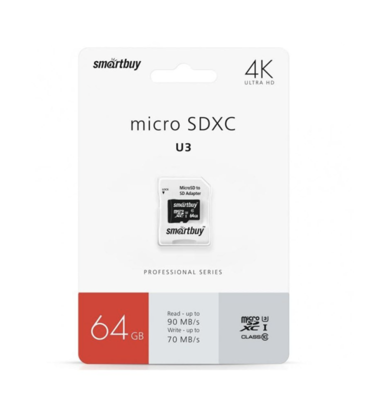 Карта памяти micro SDXC Smartbuy 64GB Class10 Карта памяти micro SDXC Smartbuy 64GB Class10