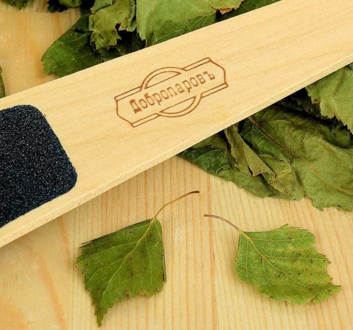 Пилка для ног банная Пилка для ног банная "Добропаровъ" абразивная(150/80), алтайская берёза, 23.4х4.3х0.4см