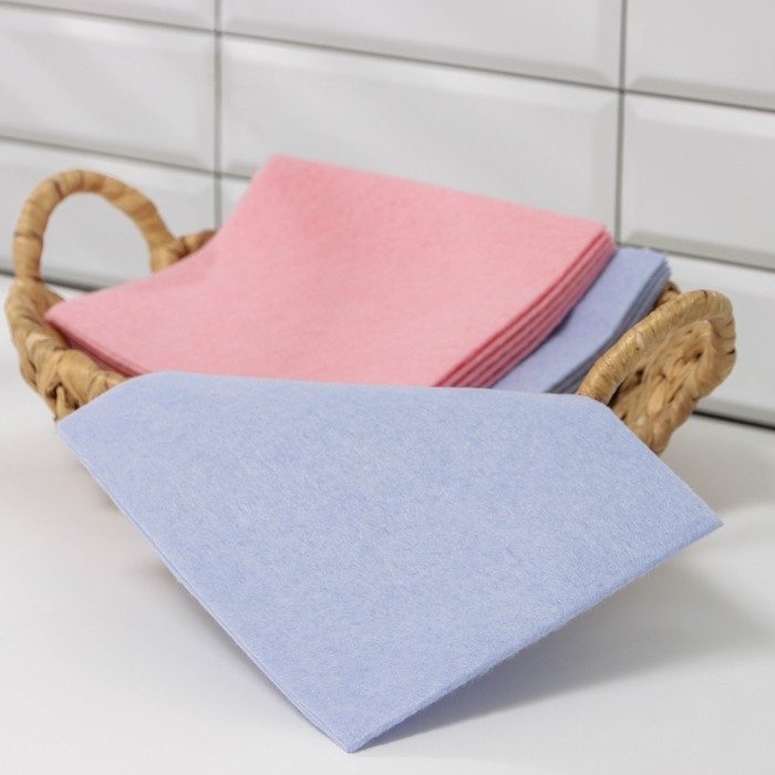 Набор салфеток универсальных Доляна, тряпки для уборки, 30x34 см, 10 шт, плотность 80 г/м2, цвет МИКС