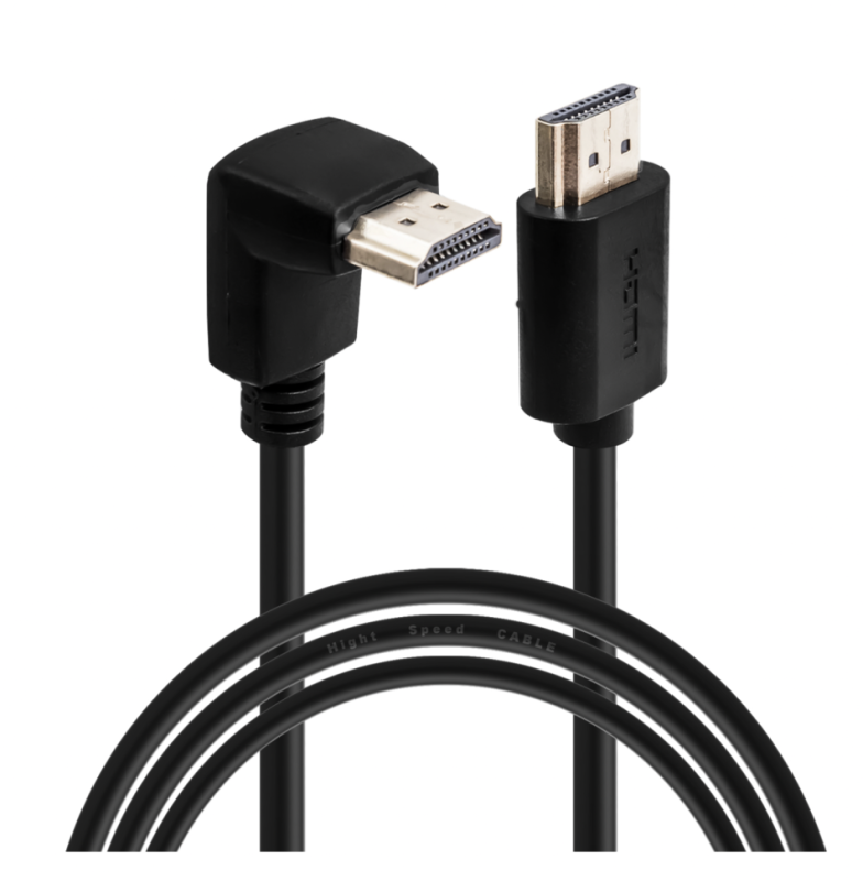 Кабель HDMI 1.8 черный (Г-образный)