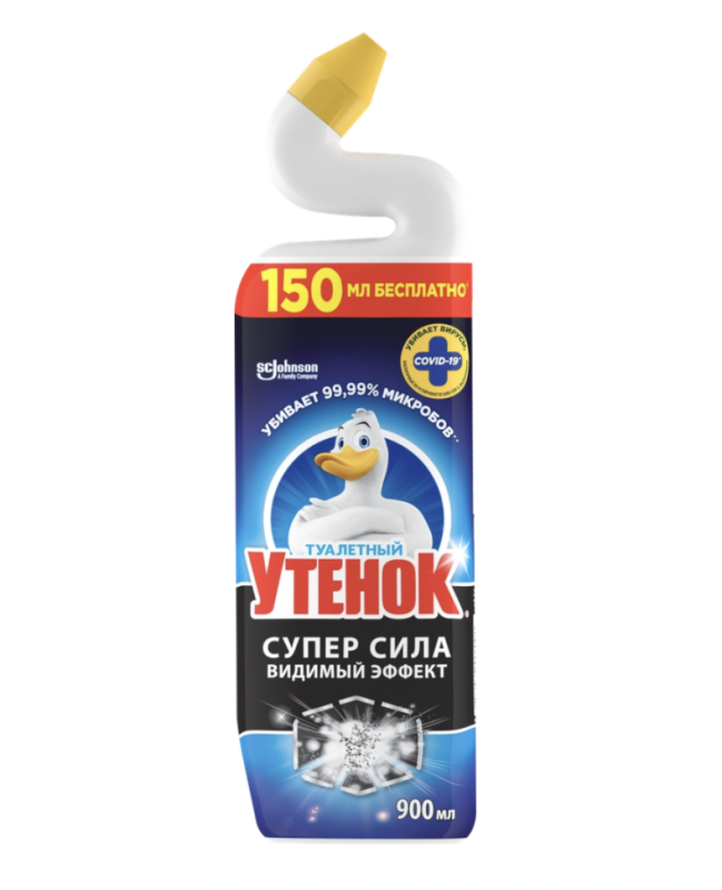 Средство для чистки унитаза ТУАЛЕТНЫЙ УТЕНОК Видимый Эффект, 900мл Средство для чистки унитаза ТУАЛЕТНЫЙ УТЕНОК Видимый Эффект, 900мл