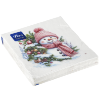 Салфетки бумажные Pero Prestige "Милый снеговик" 20л