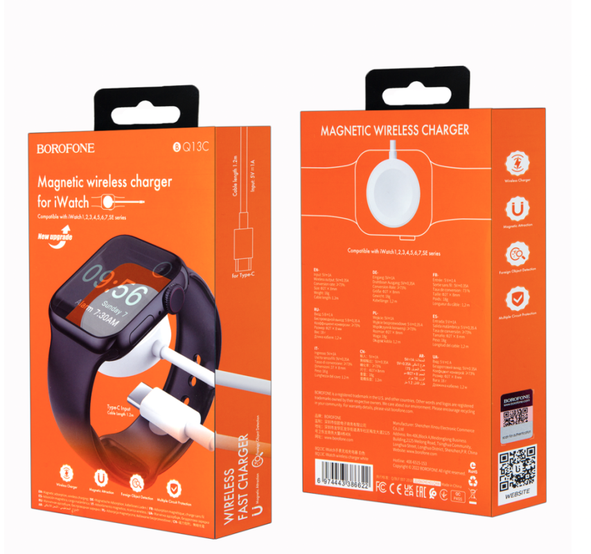 Беспроводное зарядное устройство BQ13 для Iwatch c разъемом Type-C
