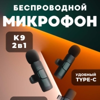 Микрофон беспроводной Type-C K9 2 in1