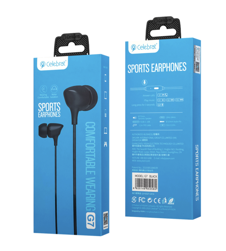 Наушники Celebrat G7 черные Наушники Celebrat G7 черные