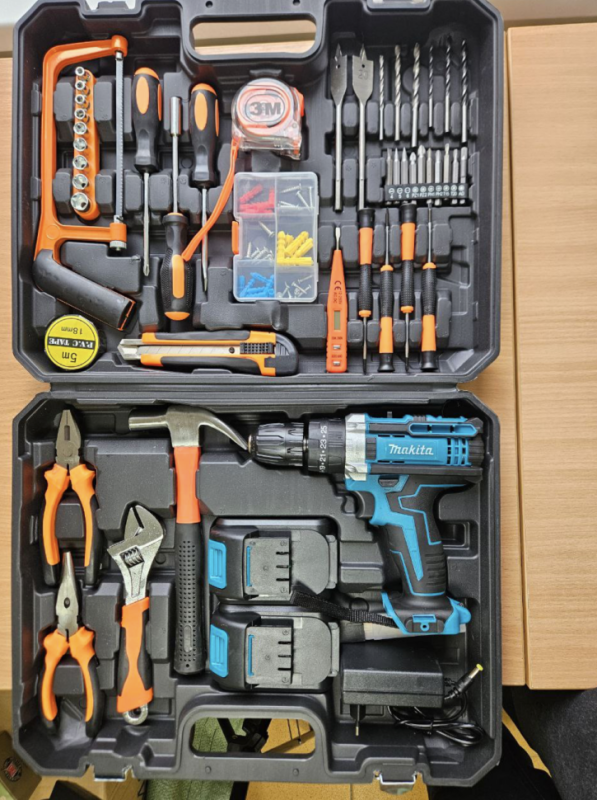 Набор инструментов + Дрель шуроповерт 48V