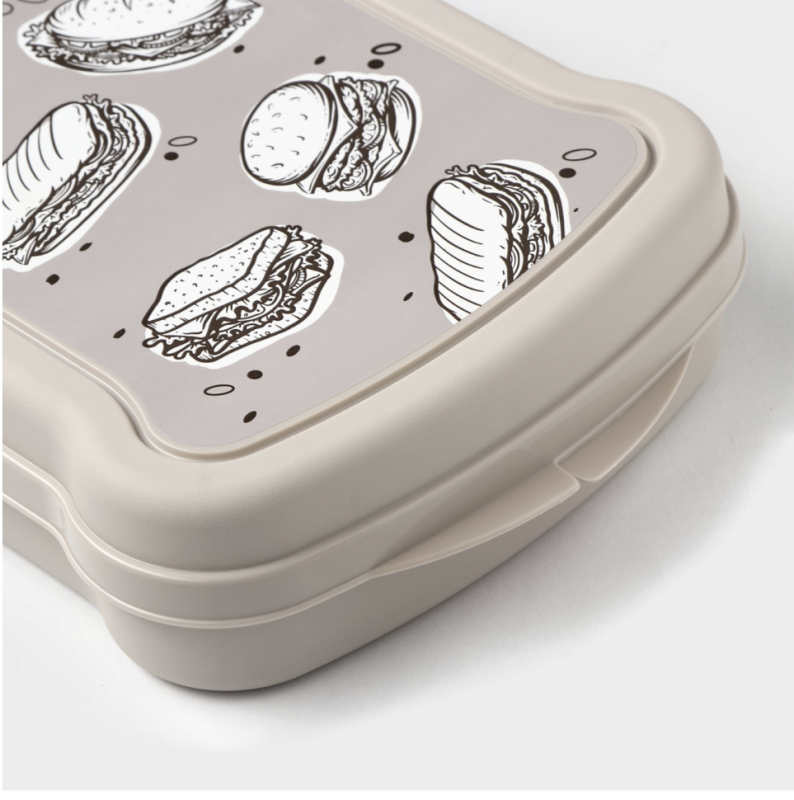 Бутербродница RICCO, 17x13x4.2 см, с декором Панини Бутербродница RICCO, 17x13x4.2 см, с декором Панини