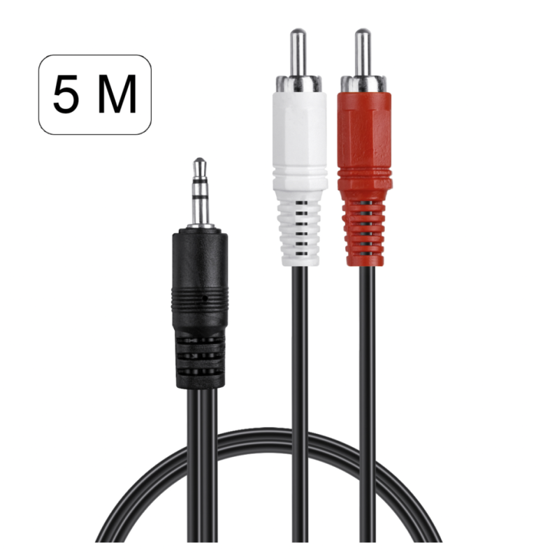 Кабель AUX 3.5 на 2 RCA золоченый 5M
