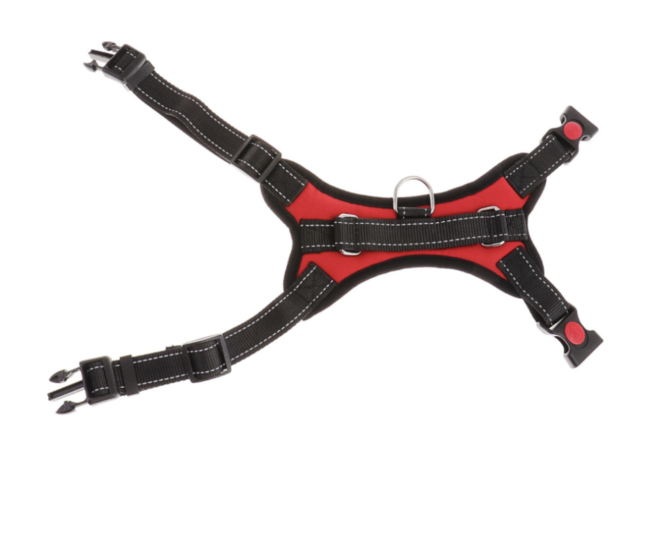 Шлейка К7 мягкая светоотражающая, размер S, ОГ 44-55 см, вес 5-9 кг, красная