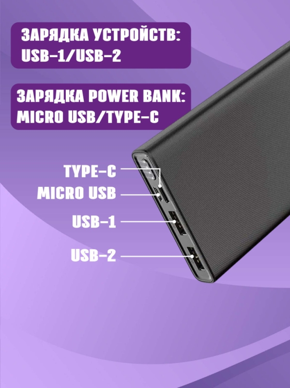 Внешний аккумулятор J55 10000 mah Внешний аккумулятор J55 10000 mah