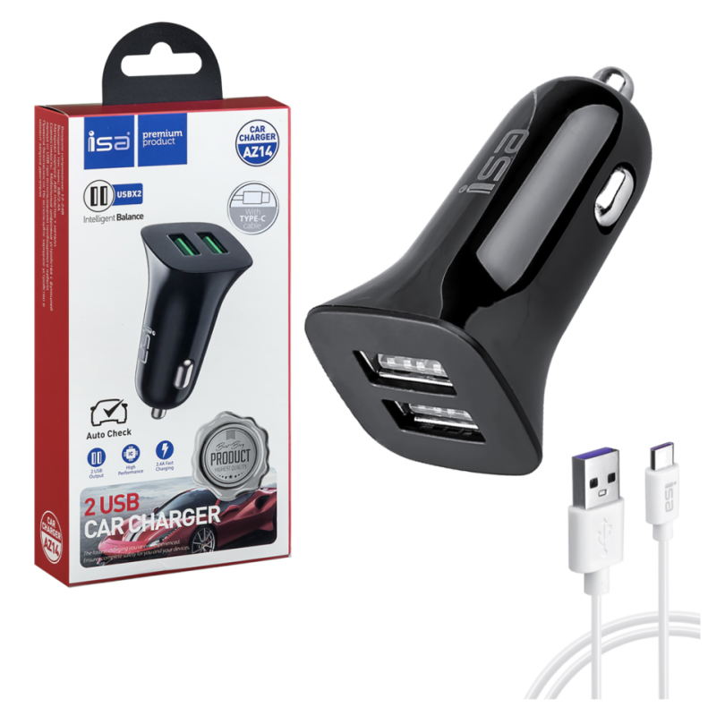 АЗУ Type-C на 2 USB 2.4A