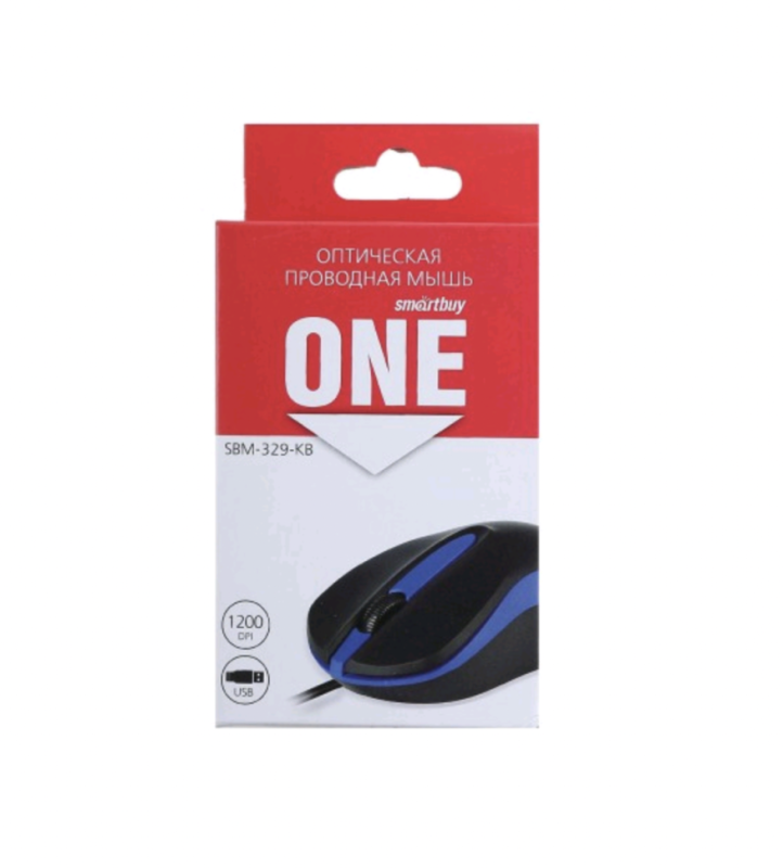 Мышь проводная Smartbuy ONE 329 черно-синяя