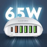 Переходник СЗУ на 5 USB + Type-C 65 WA6573C LDNIO Переходник СЗУ на 5 USB + Type-C 65 WA6573C LDNIO