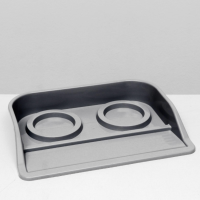 Миски с лотком "Феликс" 0,3 л, 41 x 30 x 6 см, серый лоток, белые миски Миски с лотком "Феликс" 0,3 л, 41 x 30 x 6 см, серый лоток, белые миски