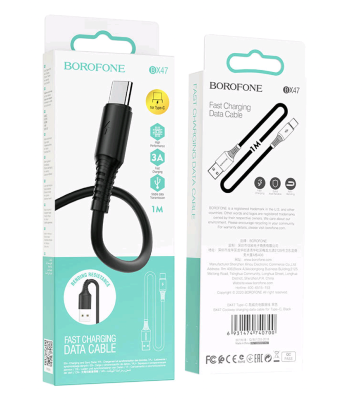 Кабель BX47 USB Type-C 1M 3A