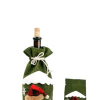 Новогодний чехол для бутылки праздничное украшение Дед Мороз