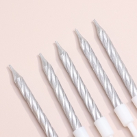 Свечи в торт "Спираль", 10 шт, средние, 5 см, металлик Свечи в торт "Спираль", 10 шт, средние, 5 см, металлик