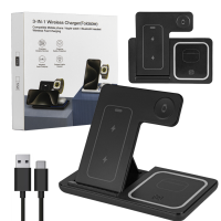Беспроводное зарядное устройство 3 в 1 F187 15W Черное