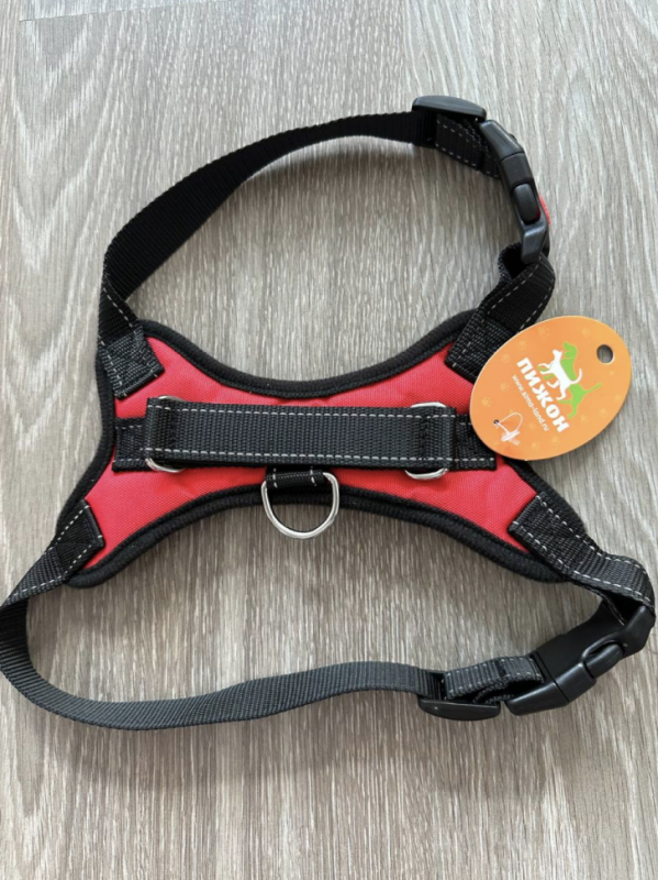 Шлейка К7 мягкая светоотражающая, размер S, ОГ 44-55 см, вес 5-9 кг, красная