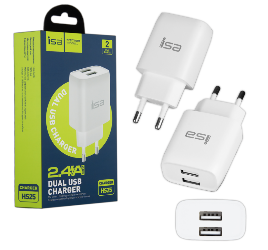 Переходник СЗУ на 2 USB HS25 2.4А