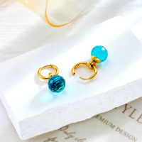 DIEYURO 316L Роскошные синие и зеленые бусины из нержавеющей стали для женщин