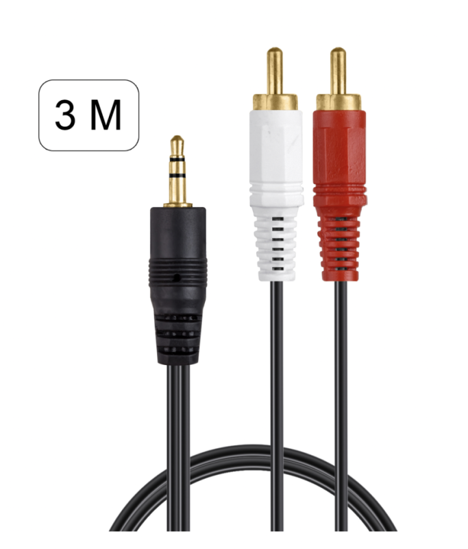 Кабель AUX 3.5 на 2 RCA золоченый 3M