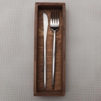 Лоток для подачи столовых приборов Доляна, 25x8x4 см, цвет коричневый