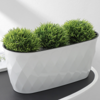 Кашпо для цветов со вставкой Laurel, 5 л, 35,4x15,2x15 см, цвет белый